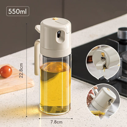 2 In 1 Oil Sprayer Bottle BBQ Cooking Oil Dispenser Olive Oil Pourers Sprayer Kitchen Baking Oil Mister Vinegar Bottle  Verta Drop.